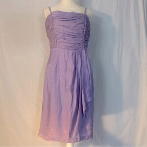 London Times Dress Lavender Purple Spaghetti Straps Ruched Bodice Cocktail 10
